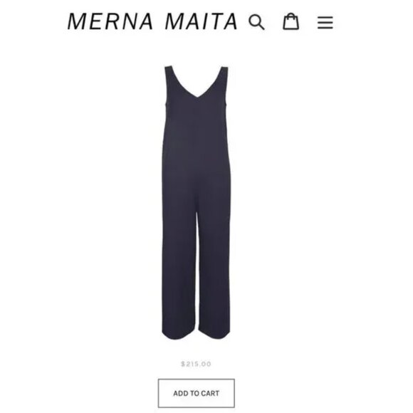 MERNA MAITA Sustainable Thick Casual Jumpsuit Pockets in Black $215 - Picture 2 of 14